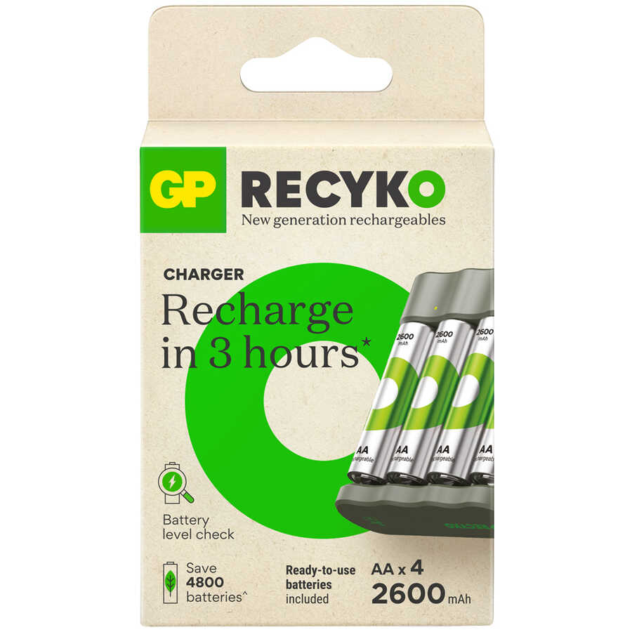  Gp B441 Usb Pil Şarj Cihazı 4 Adet 2600 Aa Kalem Pilli Set