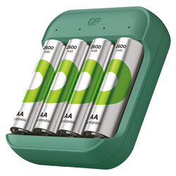GP Batteries B423 USB Pil Şarj Cihazı 4 Adet 2600 AA Kalem Pilli Set - Thumbnail