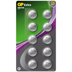 GP - GP Batteries Extra CR2430 2430 Boy Lityum Düğme Pil, 3 Volt, 10'lu Kart