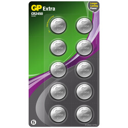 GP Batteries Extra CR2450 2450 Boy Lityum Düğme Pil, 3 Volt, 10'lu Kart - Thumbnail