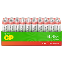 GP Batteries GP24A RED Alkalin LR03/E92/AAA İnce Kalem Pil, 1.5 Volt, 40’lı Paket, Yeşil/Beyaz/Kırmızı EKONOMİK SERİ - Thumbnail
