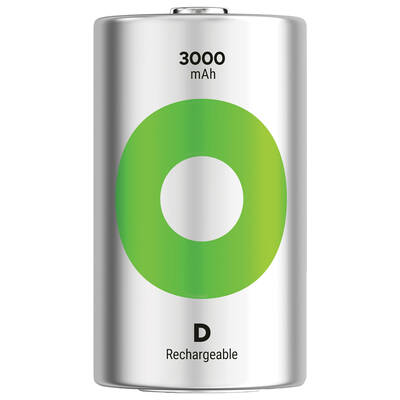 GP Batteries Recyko 3000mAh D Boy Ni-Mh Şarjlı Pil, 1.2 Volt, 2’li Kart