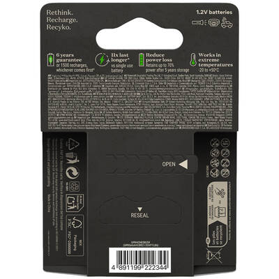 GP Batteries Recyko Pro AAA İnce Kalem Ni-Mh Şarjlı Pil, 1.2 Volt, 6’lı Kart