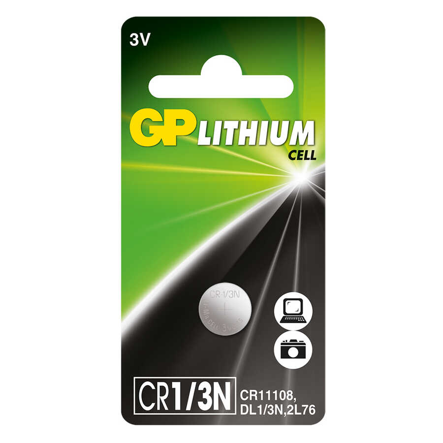  Gp Batteries Gpcr1/3n Dl1/3n, 2l76, Cr1/3n Boy Lityum Düğme Pil, 3 Volt, Tekli Kart