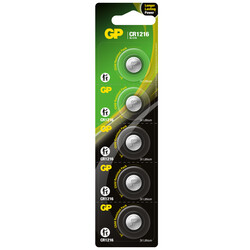 GP - GP Batteries Cr1216 1216 Boy Lityum Düğme Pil, 3 Volt, 5'li Kart