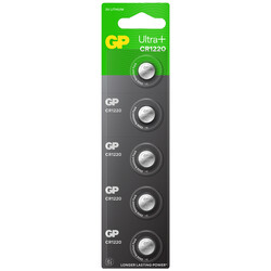 GP - GP Batteries Ultra Plus CR1220 1220 Boy Lityum Düğme Pil, 3 Volt, 5’li Kart