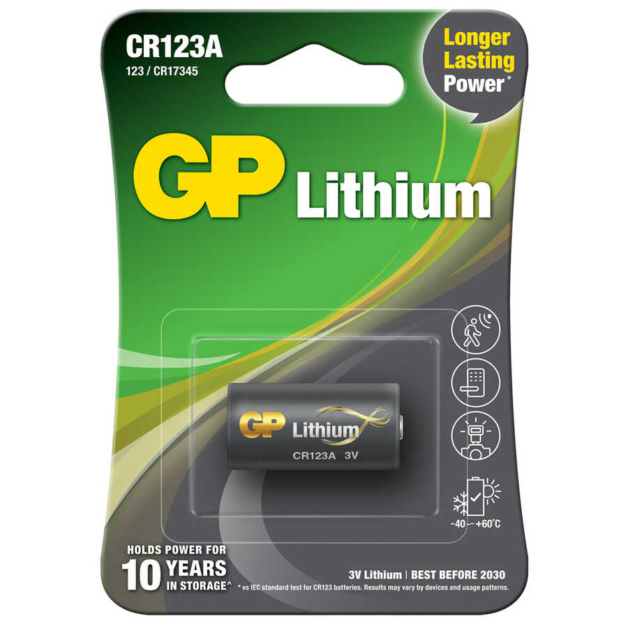  Gp Batteries Gpcr123a Dl123a/cr123a Boy Lityum Pil, 3 Volt, Tekli Kart