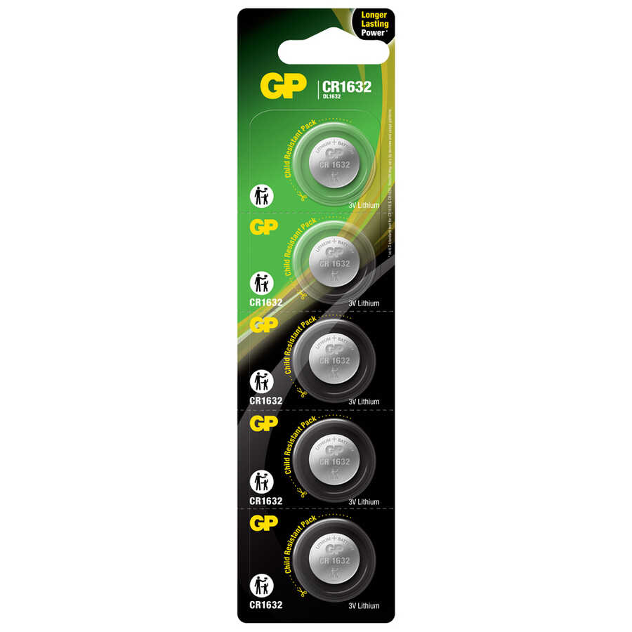  Gp Batteries Cr1632 1632 Boy Lityum Düğme Pil, 3 Volt, 5