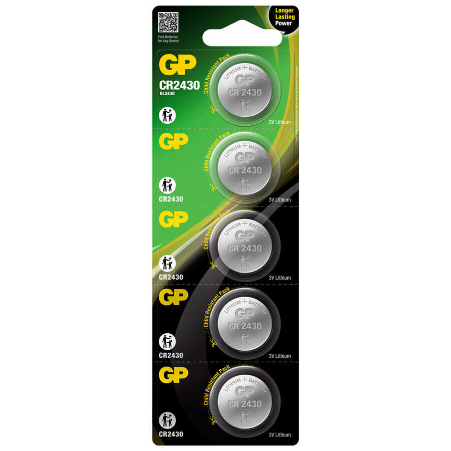  Gp Batteries Cr2430 2430 Boy Lityum Düğme Pil, 3 Volt, 5