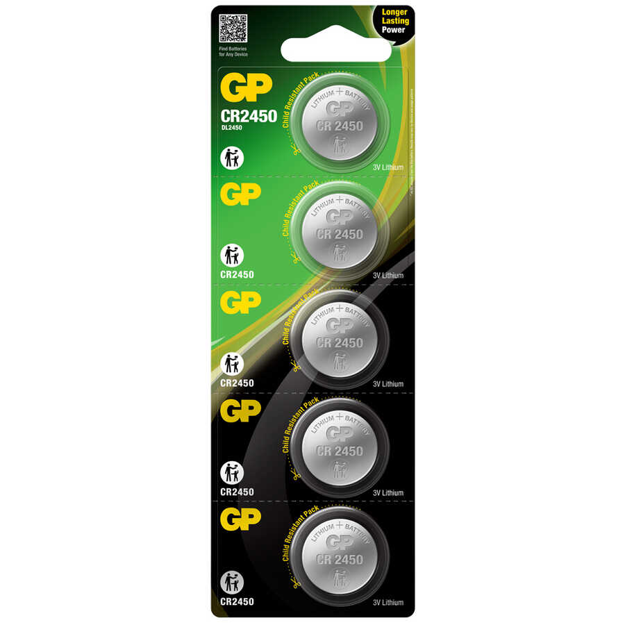  Gp Batteries Cr2450 2450 Boy Lityum Düğme Pil, 3 Volt, 5