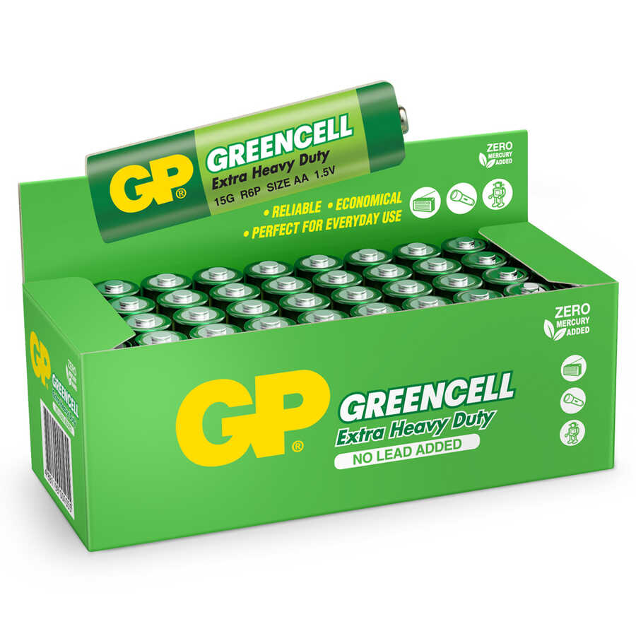  Gp Batteries Gp15g Greencell R6p/1215/aa Kalem Pil, 1.5 Volt, 40