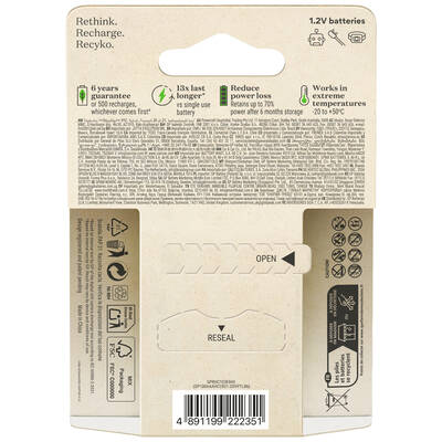 GP Batteries Recyko 950mAh AAA İnce Kalem Ni-Mh Şarjlı Pil, 1.2 Volt, 6’lı Kart