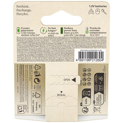 GP Batteries Recyko 1300mAh AA Kalem Ni-Mh Şarjlı Pil, 1.2 Volt, 2’li Kart - Thumbnail