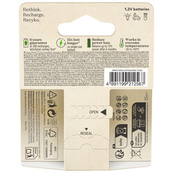 GP Batteries Recyko 2600mAh AA Kalem Ni-Mh Şarjlı Pil, 1.2 Volt, 2’li Kart - Thumbnail