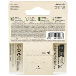 GP Batteries Recyko 650mAh AAA İnce Kalem Ni-Mh Şarjlı Pil, 1.2 Volt, 4'lü Kart - Thumbnail