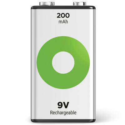GP Batteries ReCyko 200 9V Boy Ni-Mh Şarjlı Pil, 8.4 Volt, Tekli Kart