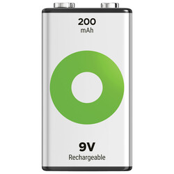 GP Batteries Recyko 200 9V Boy Ni-Mh Şarjlı Pil, 8.4 Volt, Tekli Kart - Thumbnail
