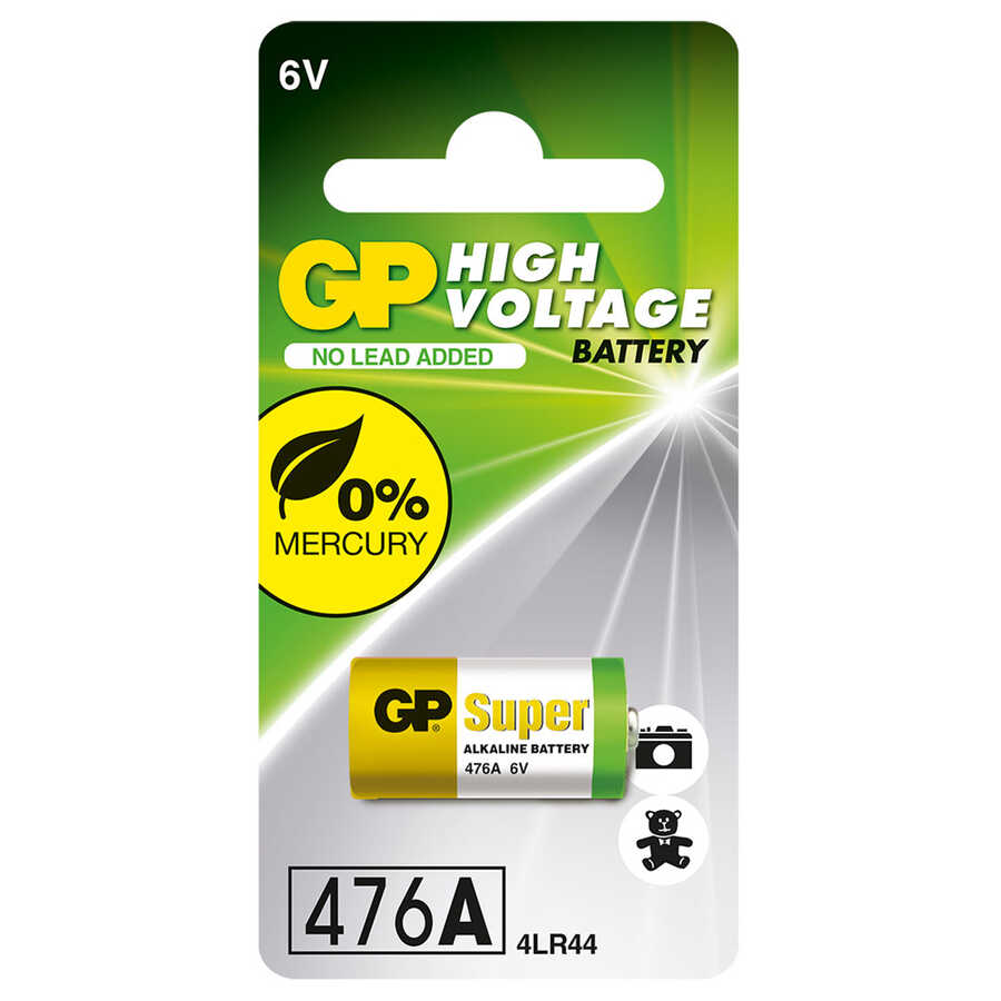  Gp Batteries Gp476a Süper Alkalin 476a/px28a/a544/4lr44 Boy Pil, 6 Volt, Tekli Kart