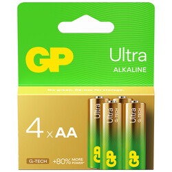 GP - GP Batteries G-TECH Ultra Alkalin Kalem LR6 - AA Boy 1.5V Pil 4'lü Kart