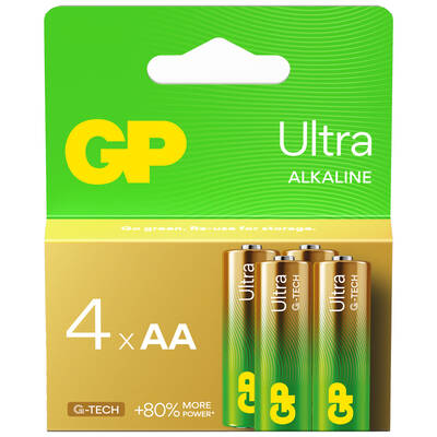 GP Batteries G-TECH Ultra Alkalin Kalem LR6 - AA Boy 1.5V Pil 4'lü Kart
