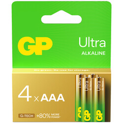 GP - GP Batteries G-TECH Ultra Alkalin İnce LR03 - AAA Boy 1.5V Pil 4'lü Kart
