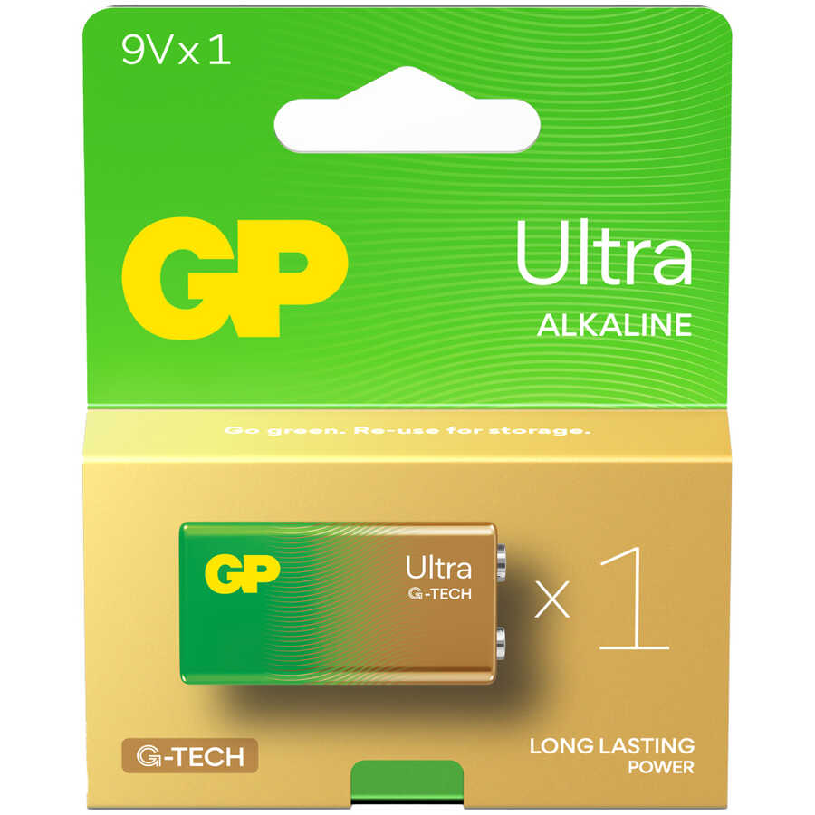  Gp Batteries G-tech Ultra Alkalin 9v -1604au 6lr61 Boy 9v Pil Tekli Kart