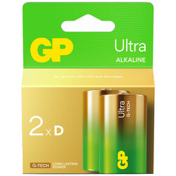 GP - GP Batteries G-TECH Ultra Alkalin Kalın LR20 - D Boy 1.5V Pil 2'li Kart