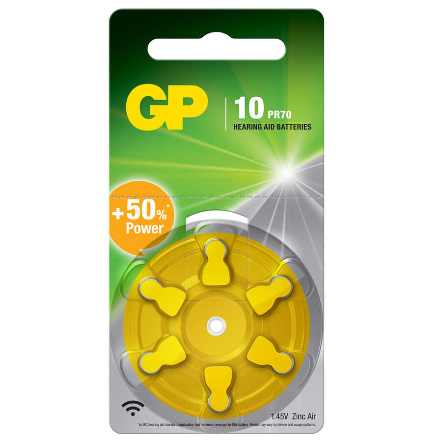  Gp Batteries Gpza10 Da230/ac10/za10 Boy İşitme Cihazı Kulaklık Pili, 1.45 Volt, 6