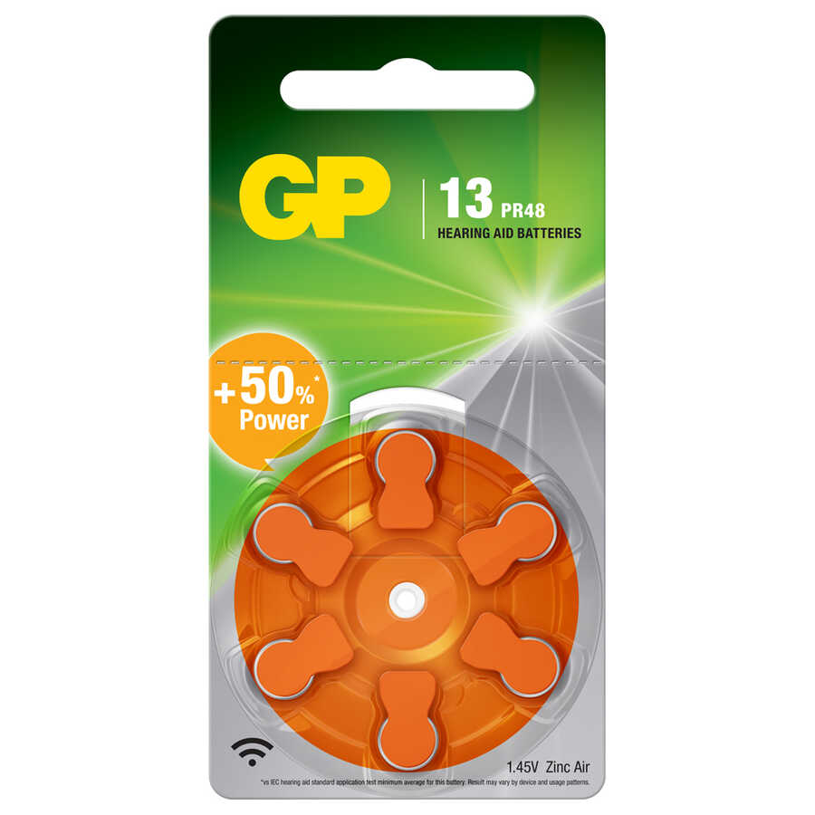  Gp Batteries Gpza13 Da13/ac13/za13 Boy Işitme Cihazı Kulaklık Pili, 1.45 Volt, 6
