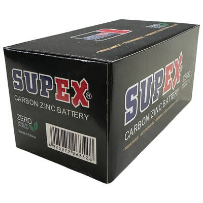 Supex 6F22 Çinko Karbon 9V Pil 12 li kutu
