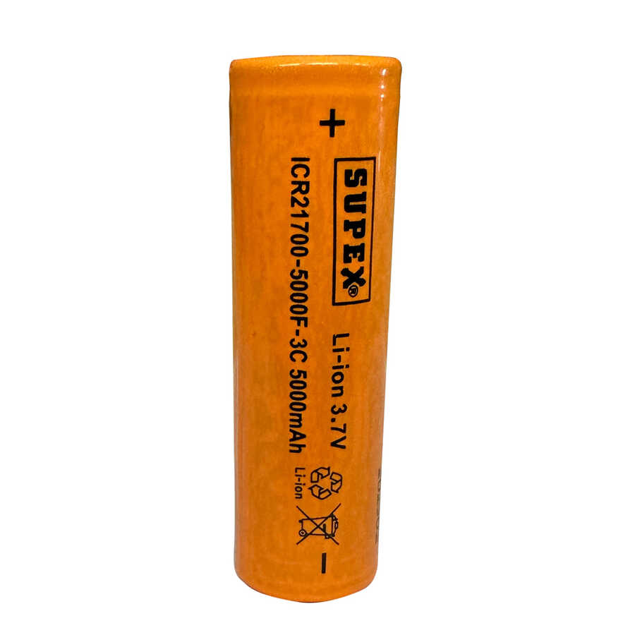  Supex Icr21700-5000f-3c Lityum Ion 3.7v 5000mah 3c Deşarj Akımı Düz Kafa Pil